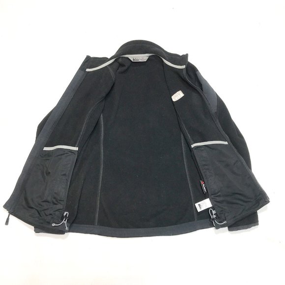 REI Polartec Black Fleece Full Zip Jacket Women's Medium - Picture 5 of 7
